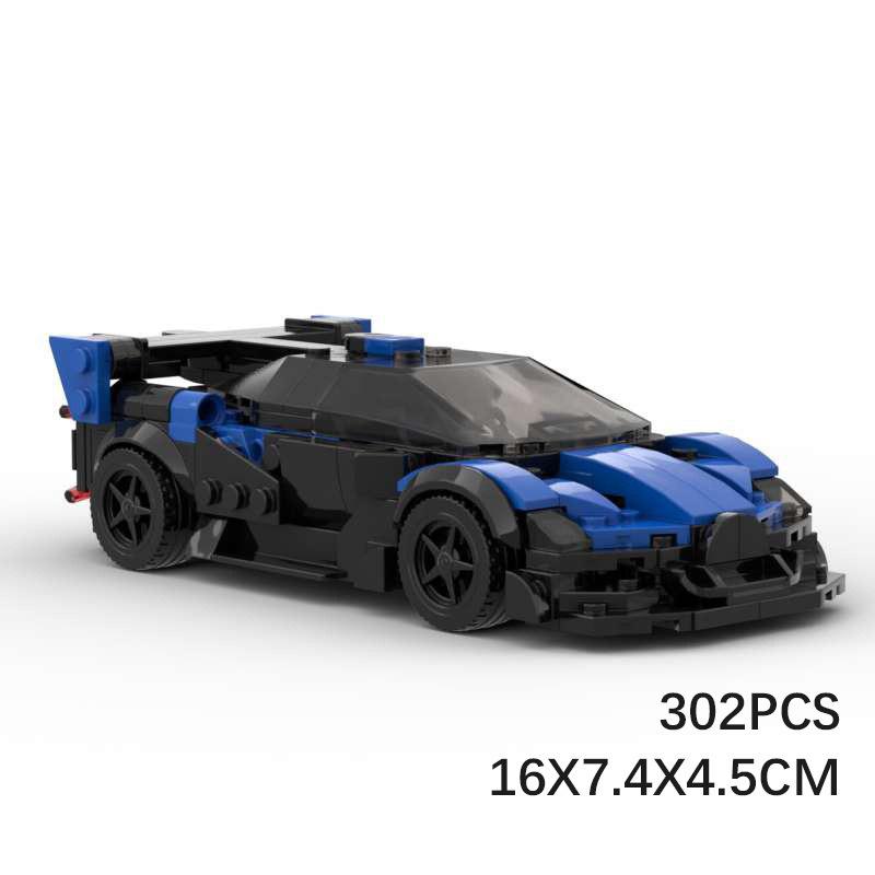 Racing Sports Car Building Set - Compatible with Lego, Bugatti Inspired, Educational Blocks for Kids.