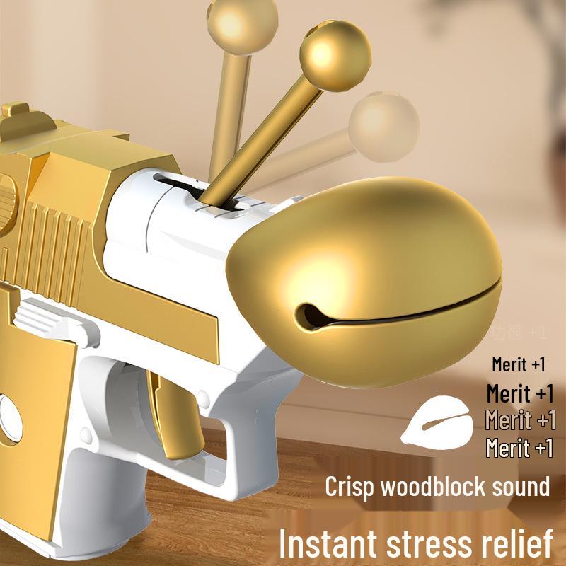 Desert Eagle Style 3D Wooden Fish Decompression Toy Gun