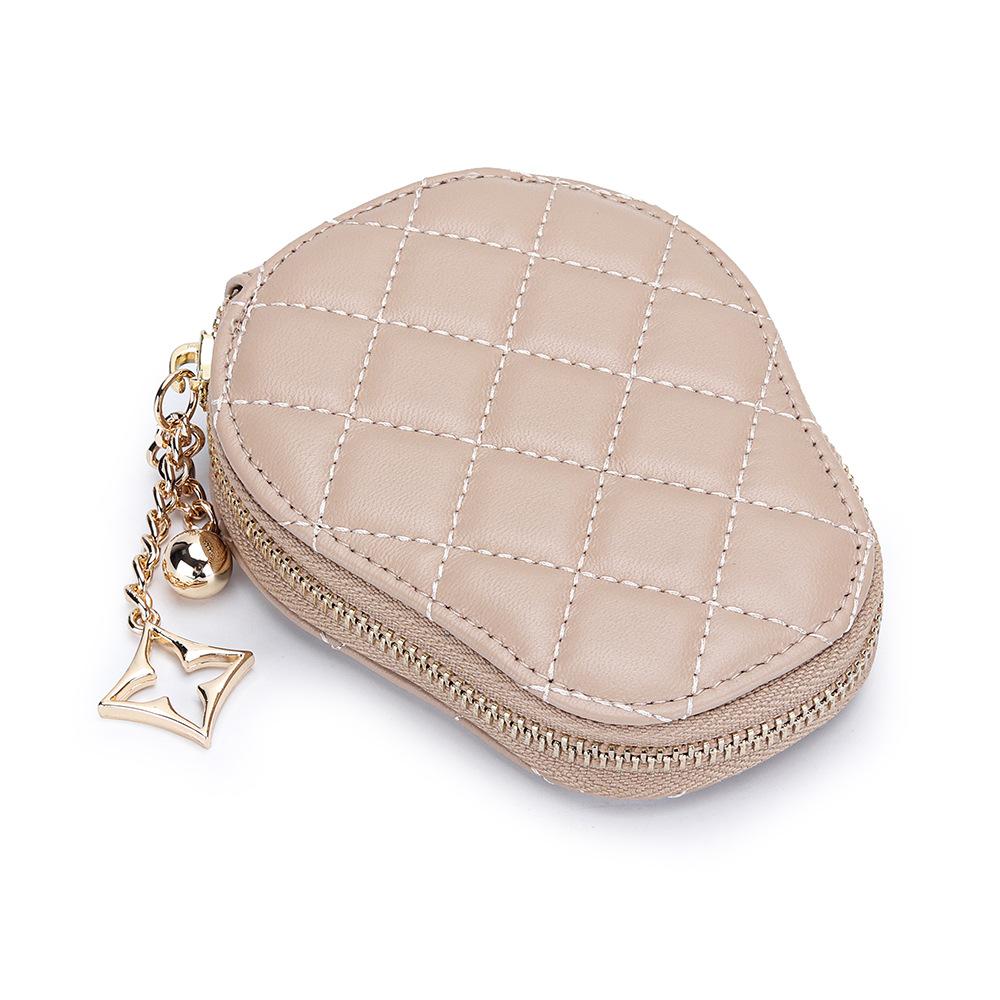 Genuine Leather Credit Card Holder Solid Zipper Bag Women Wallet Bank Sheepskin Leather Wallets Designer Quilted Cardholder