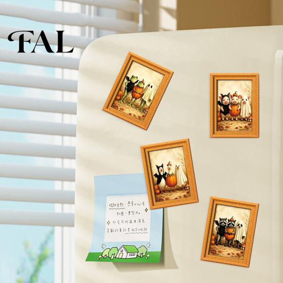 Decorative Soft Magnetic Stickers Wooden Black Cat Fridge Magnet, Seasonal Cartoon Kitchen Bathroom Decor, Autumn Home Decorations Cute Theme