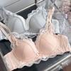 French Lace Pure Desire Underwear Women's Sexy Small Breasts Gather Without Steel Ring Anti-sagging Adjustment Satin Bra Cover
