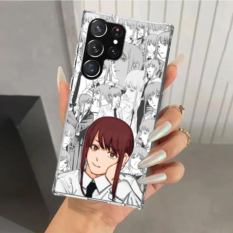 

Power Makima Chainsaws Phone Case for Samsung Galaxy S26 S24 S23 Ultra S25 Edge S22 S21 Plus S20 FE + Soft Print Shell Funda Gal Samsung S25 Ultra