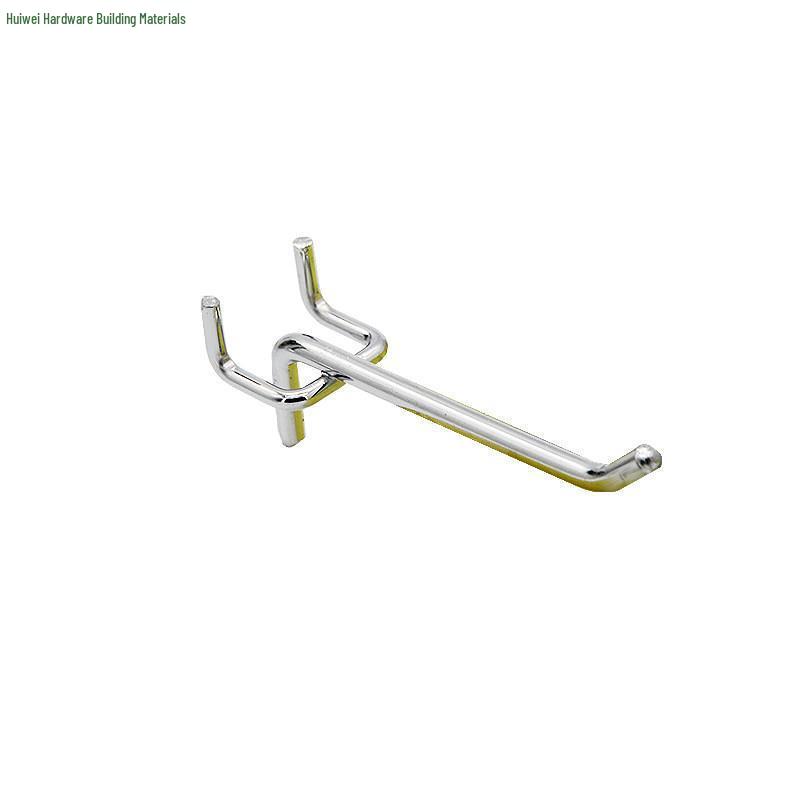 Stainless Steel Color Double Corner Ornament Pegboard Shelf Hook