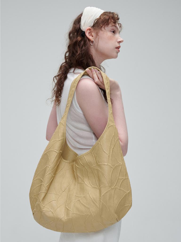 Noische Big Curvois Stitch Tote Bag _ Vintage Butter
