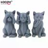 Three Not Cat Wisdom Ornament Set Minimalist Cat Sculpture With Covered Ears Mouth Eyes Creative Home Desk Decor For Cat Lovers