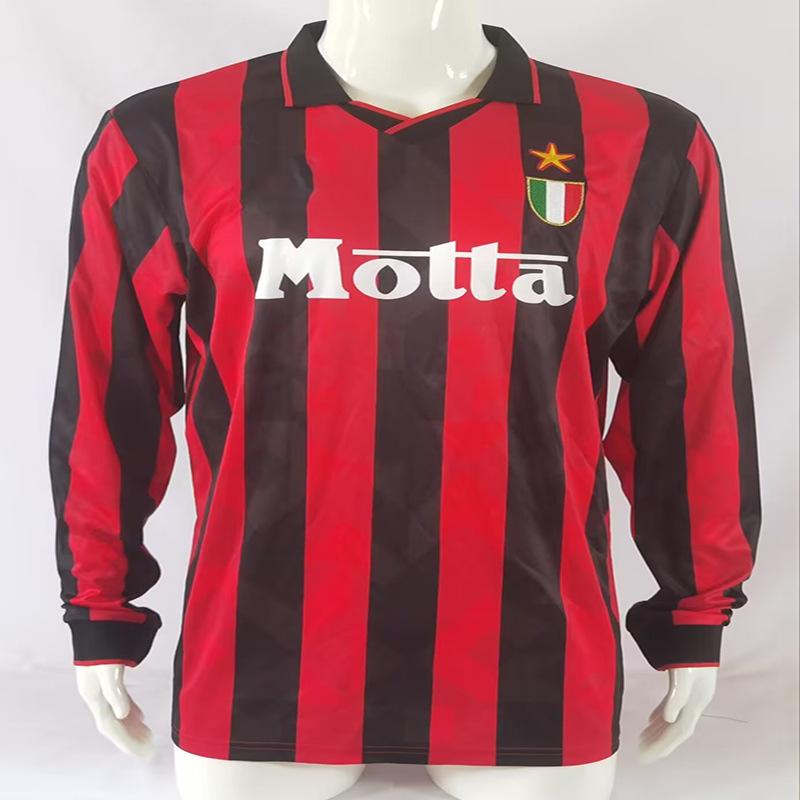 06 Champions League Final Edition AC Mailand Retro Trikot Nr. 22 Kaka 95-96 Heim Lang Kurzarm Klassisches Fußballtrikot