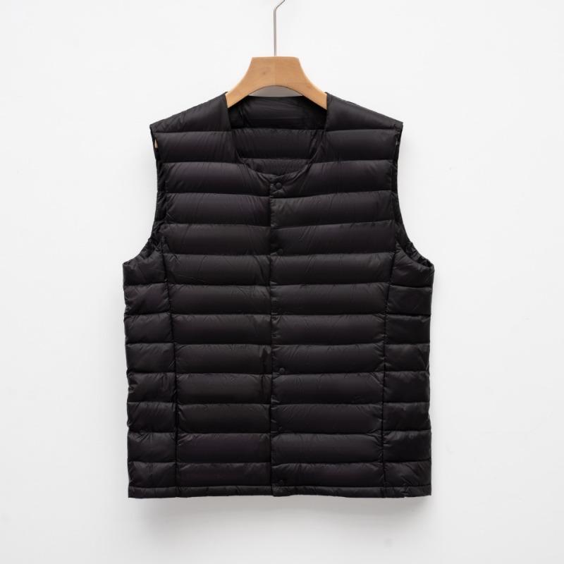 Autumn and Winter Men's Down Vest Light Down Jacket Liner Crew Neck Jacket Solid Color Large Size Vest