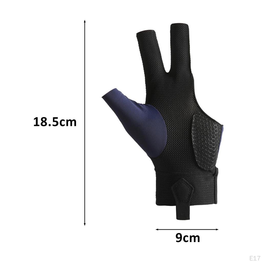 Billardhandschuh 3 Finger Pool Atmungsaktive Queuehandschuhe Spiel für Männer Frauen,