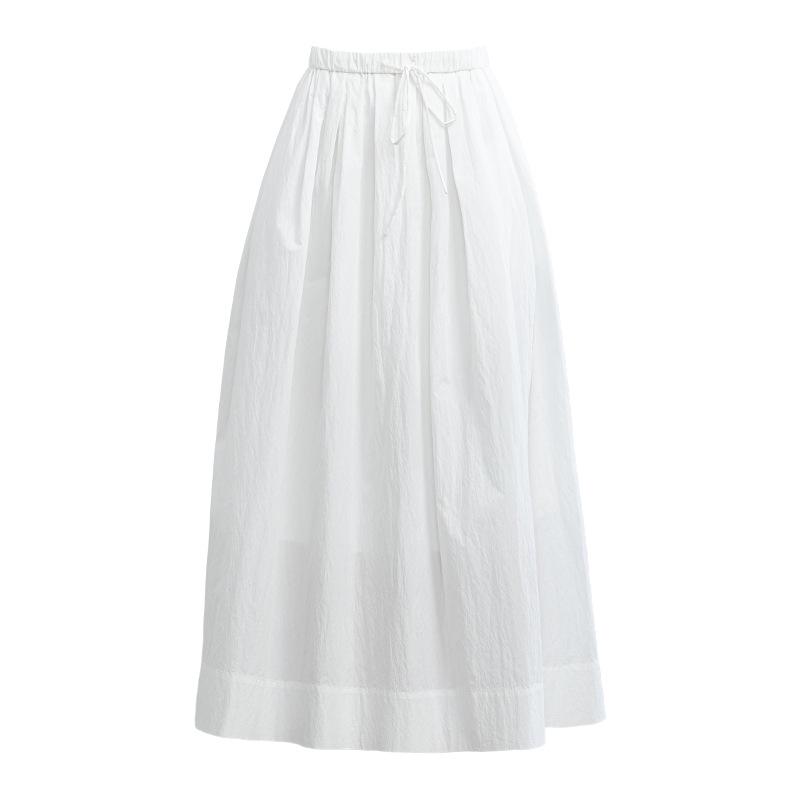 Xin Ge Women s Textured A-line Mid-length Skirt with Elastic Waist - Summer 2026 Collection M