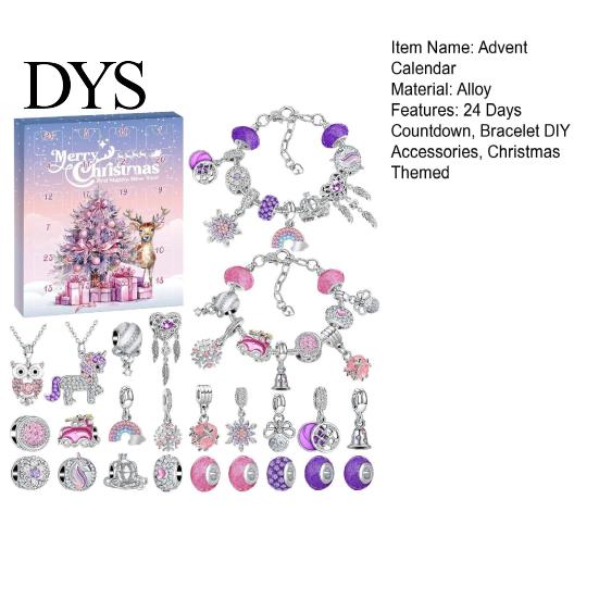 Silver Chain Bracelet Kit DIY Advent Calendar 2025 Making Christmas Charm Beads Countdown Winter Themed Charms Jewelry for Adults Women Teens