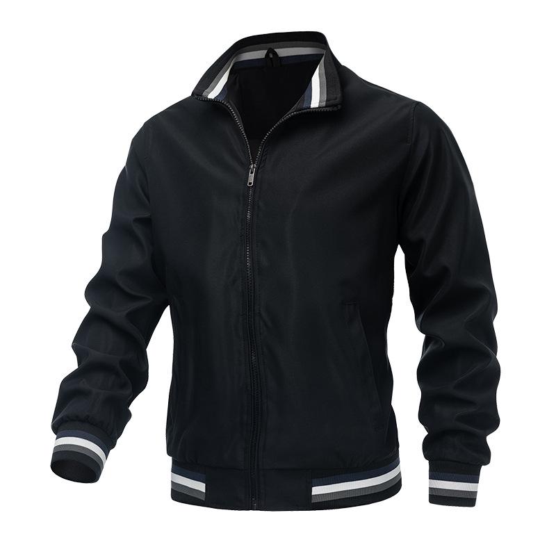 2026 Spring/Autumn Men s Plus Size Casual Stand-Up Collar Jacket XL чёрный