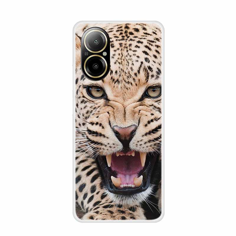 Soft Case For Realme C67 Painting Animals Luxury Silicone Phone Cover for Realme C 67 Protector Transparent Shell Clear Cases