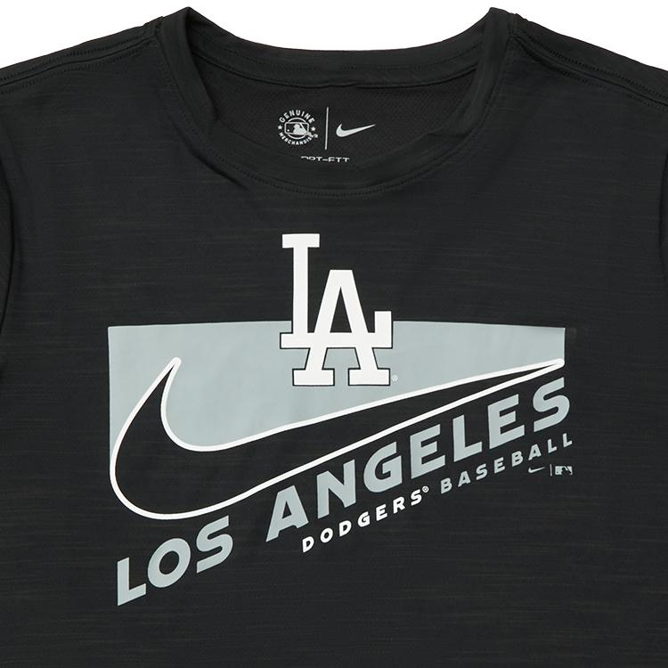 Nike X MLB T-Shirt Los Angeles Dodgers Vintage Logo Print Crew Neck Short Sleeve American Vintage Kids Tops Black HF7762-010