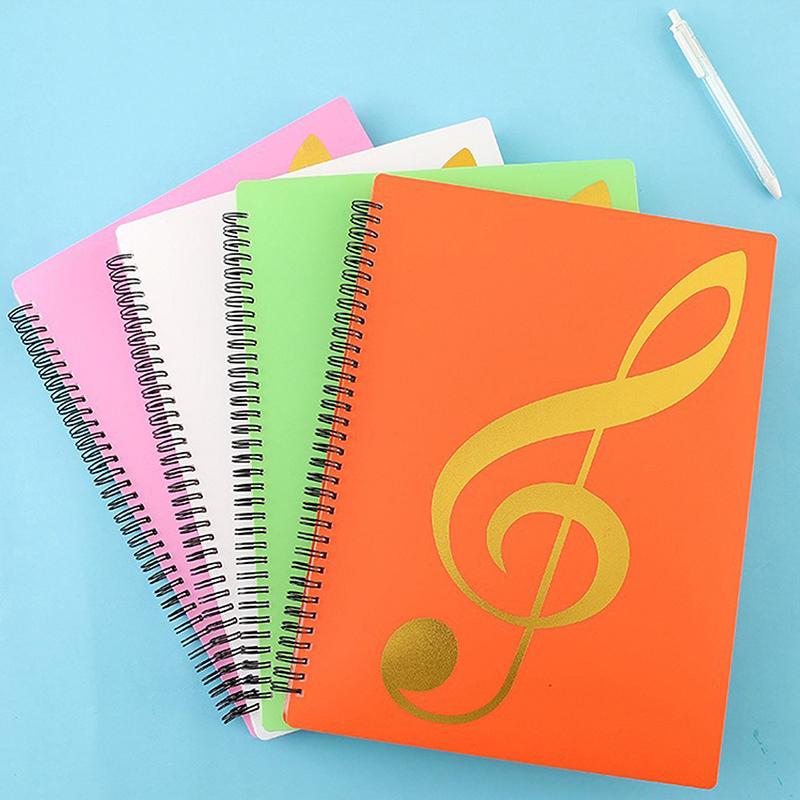 Flexible 20 Pages Piano Music Score Folder A4 Music Book Clip Sheet Note Folder Piano Paper Sheets Music Binder For Practice