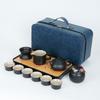 Travel tea set Outdoor portable teapot Household Kung Fu tea set Tea tray Ceramic business gift