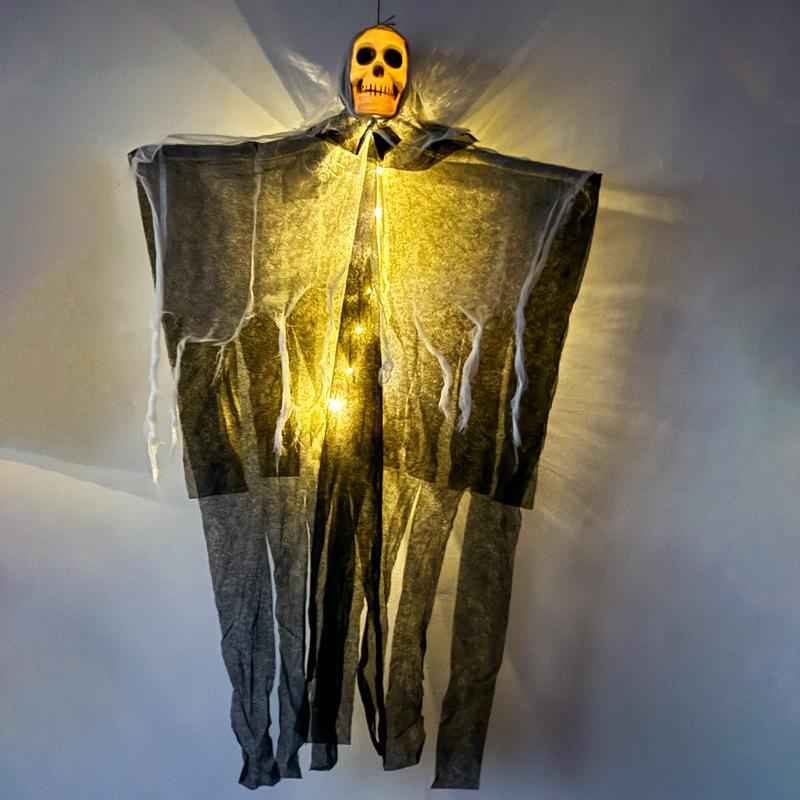 Halloween LED Ghost Skeleton String Lights - Outdoor Hanging Decorations for a Spooky Atmosphere