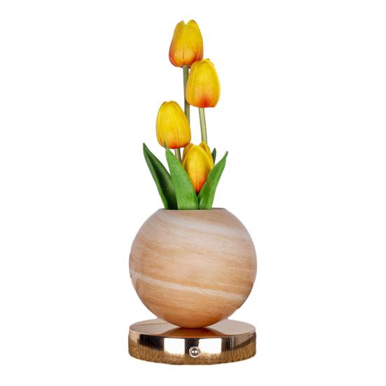 Tulip Planet Night Light Dimmable Touch Lamp with Aromatherapy Diffuser USB Rechargeable Artificial Flower