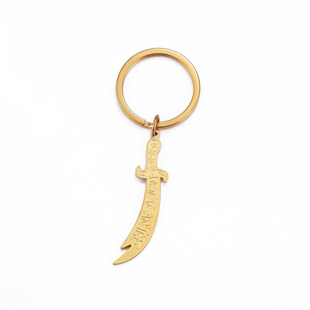 Dreamtimes Zulfiqar Sword Keychain For Men Women Islam Muslim HZ Zulfiqar Sword of Imam Ali Keychain Islamic Muslim Jewelry