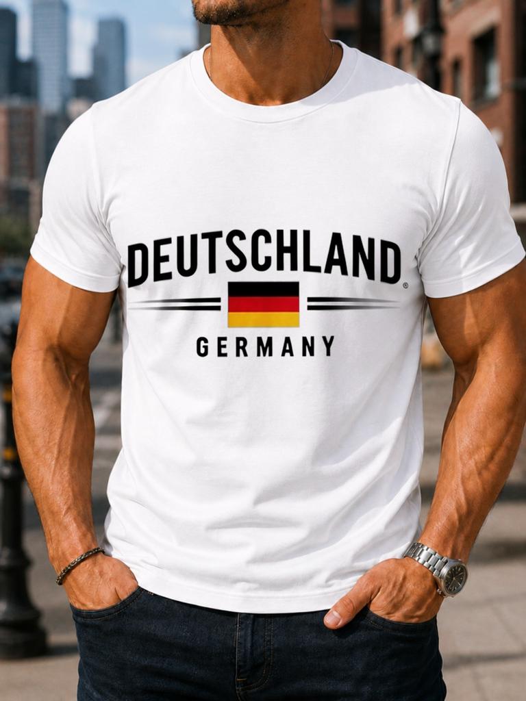 Germany with speed lines and minimal national lettering graphic with vivid centered artwork and a Unisex All T-Shirt