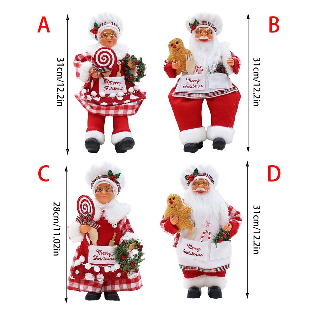 Christmas Chef Santa Claus Figurine Novelty Christmas Santa Chef Display Piece Adds Charm To Any Room Decoration