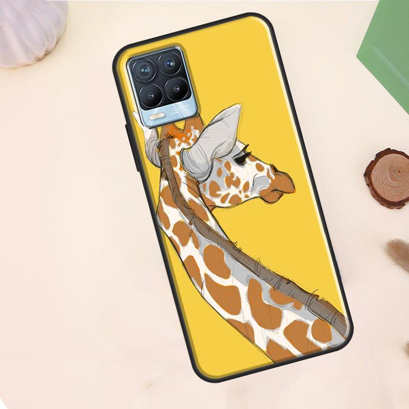 Cute Cartoon Giraffe Case For Realme C75 C63 C61 C55 C51 C53 C35 C65 C67 C71 11 12 13 14 15 Pro Plus GT6 GT7 Pro