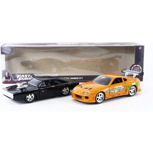 JADA TOYS 1/32 Scale Fast & Furious Diecast Cars: Dom's Dodge Charger R/T & Brian's Toyota Supra