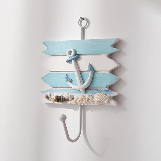 Kleiderhaken mit Aufhängelöchern Ohne Bohren Haken Marine Stil Eisen Wandhaken für Eingangsbereich Badezimmer Küche Schlüssel