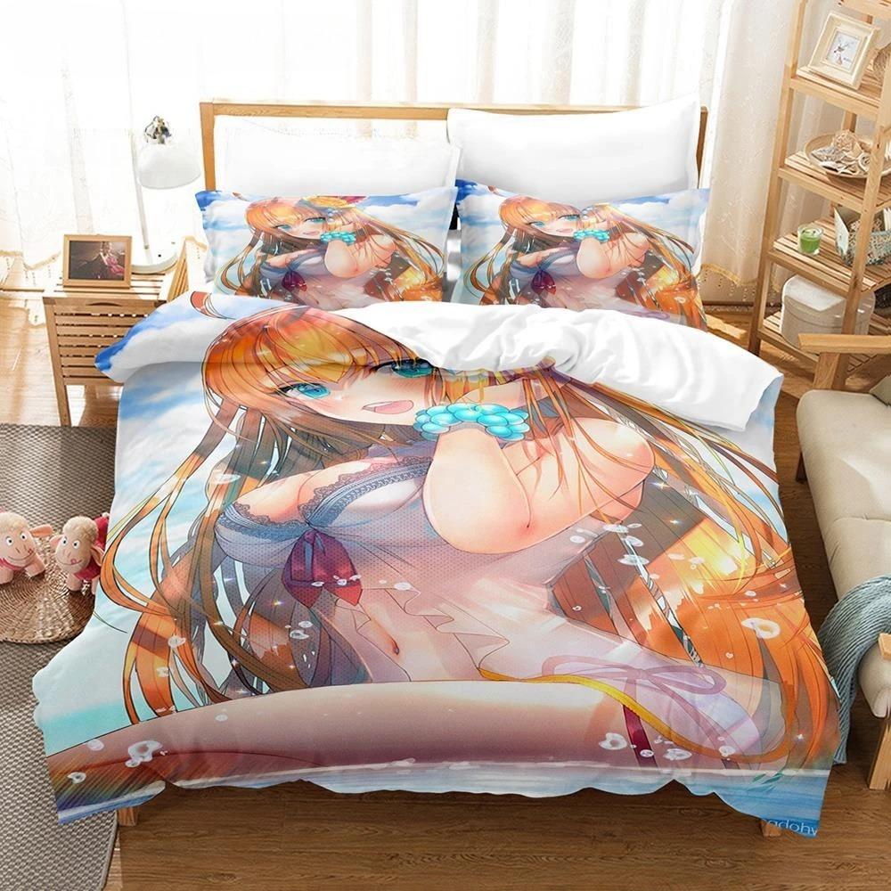 Anime-serie Prinsessa Påslakan Örngott 2/3 Delar, Anime-karaktär Påslakanset 200x200cm Lyxigt Sängklädesset Pojke Flicka Gåvor