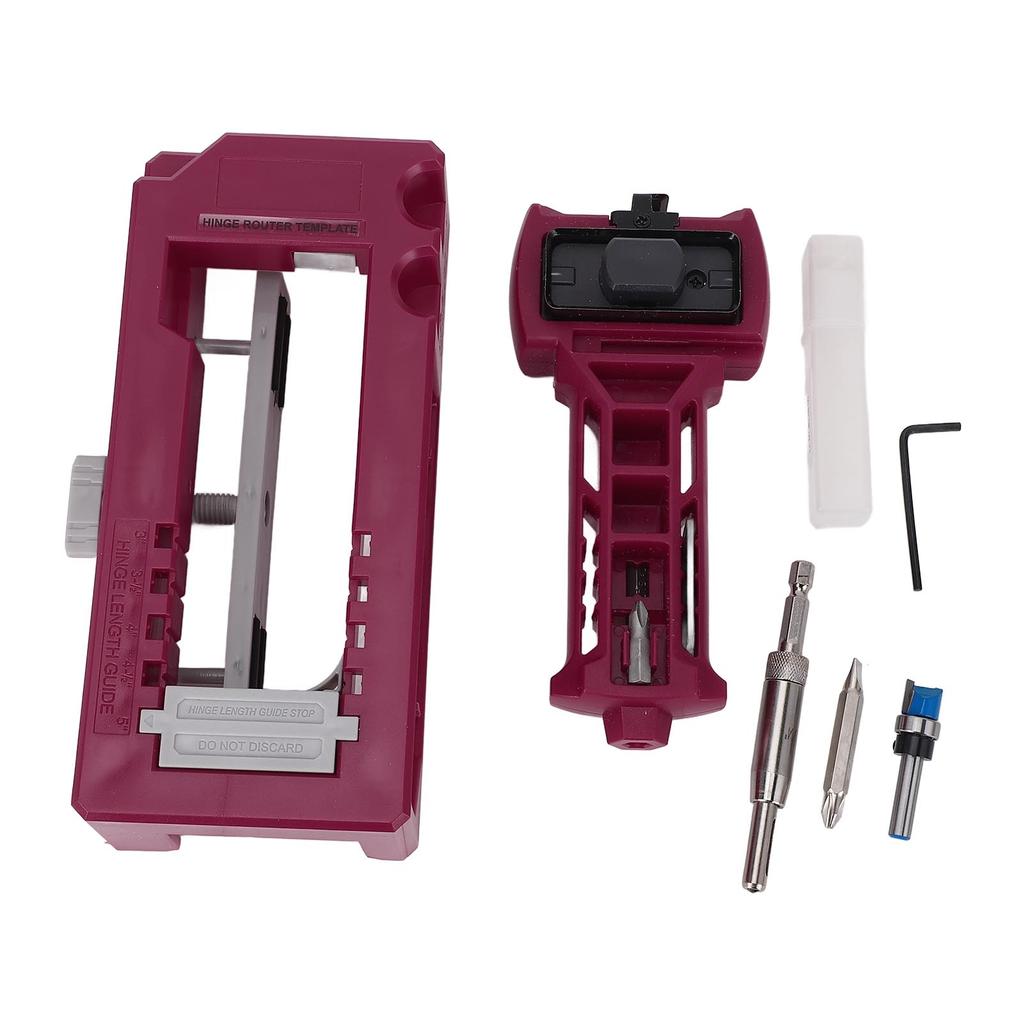 Door Hinge and Latch Installation Kit Plastic Red Accurate Door Hinge Mortiser Template for 1 38in