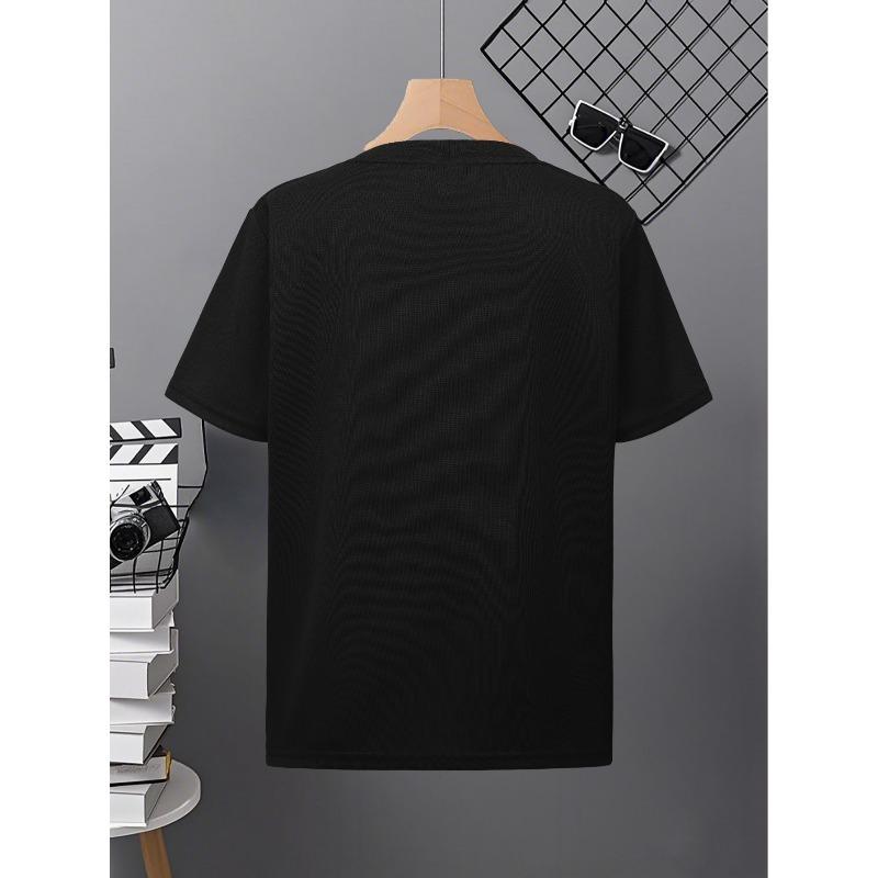 European sizes A Print T-Shirt, Suitable for Boys And Girls , Featuring Short Sleeves for Sports, Perfect for Summer Casual Wear