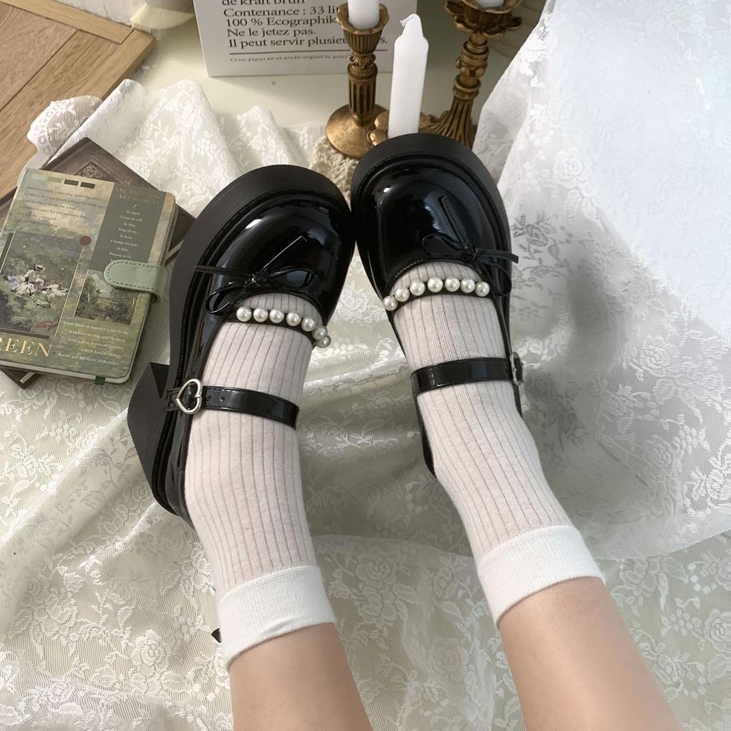 Big Head French British Retro Versatile Mary Jane Small Leather Shoes Thin 2025 Summer Heightening Platform College