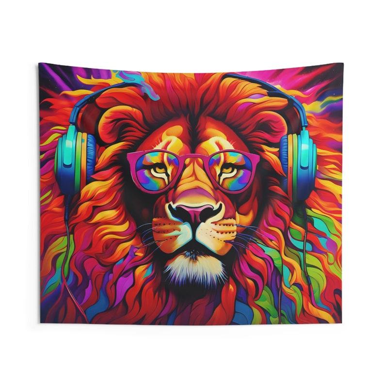 Rainbow Lion tapestry 75x100
