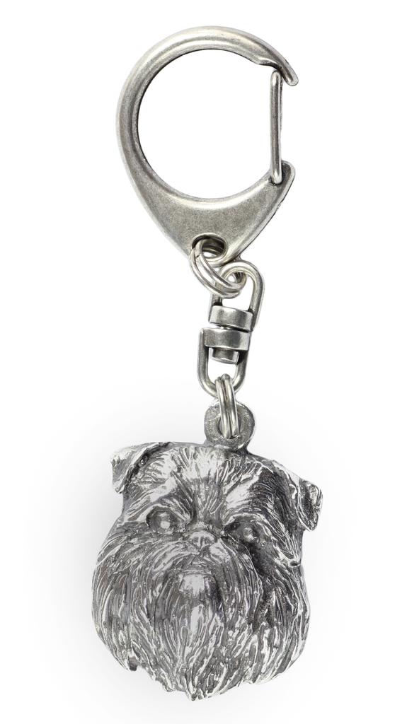 Gryfonik Brukselski, Griffon Bruxellois - Posrebrzany Brelok Do Kluczy Z Psem, Ozdoba Torebki, Zawieszka Do Plecaka Marki Art-Dog