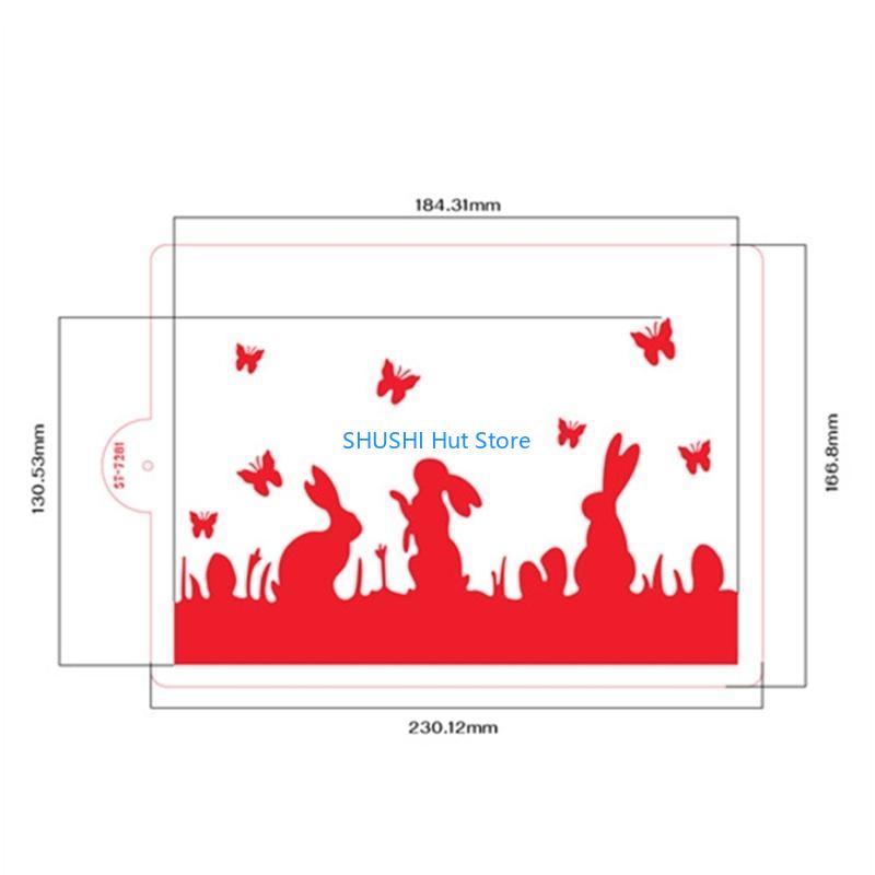 5 Stück/Set Feder Oster Malvorlage PET Schablonen Hase Schmetterling DIY Wand Stoff Papier Basteln Handgemachte Kunst Geschenk D57B