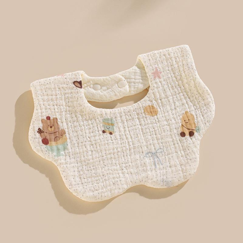 Six-Layer Cotton Petal Bib for Newborns, Boys & Girls - Thin, Soft & Absorbent
