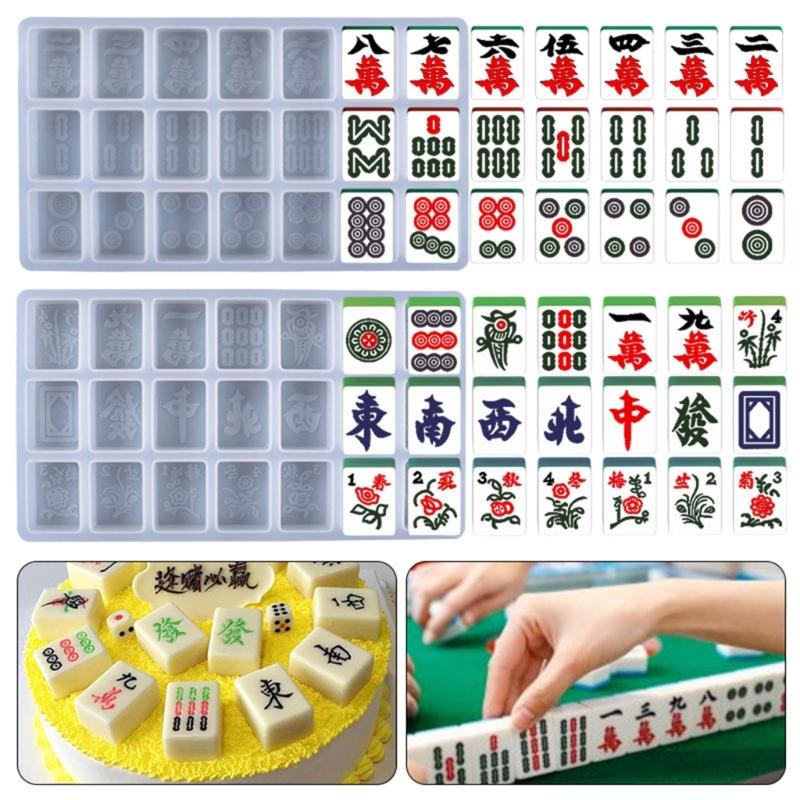 Resin Mold for Resin Chinese Mahjong Tiles Silicone Mold Epoxy Silicone Molds for DIY Personalized for Play Game Craft