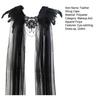 Kvinner Svart Fjær Bolero Cape Skulderomslag Gotisk Fjærkledd Epålett Cape Blondekrage med Tyllslør Halloween Kostymetilbehør