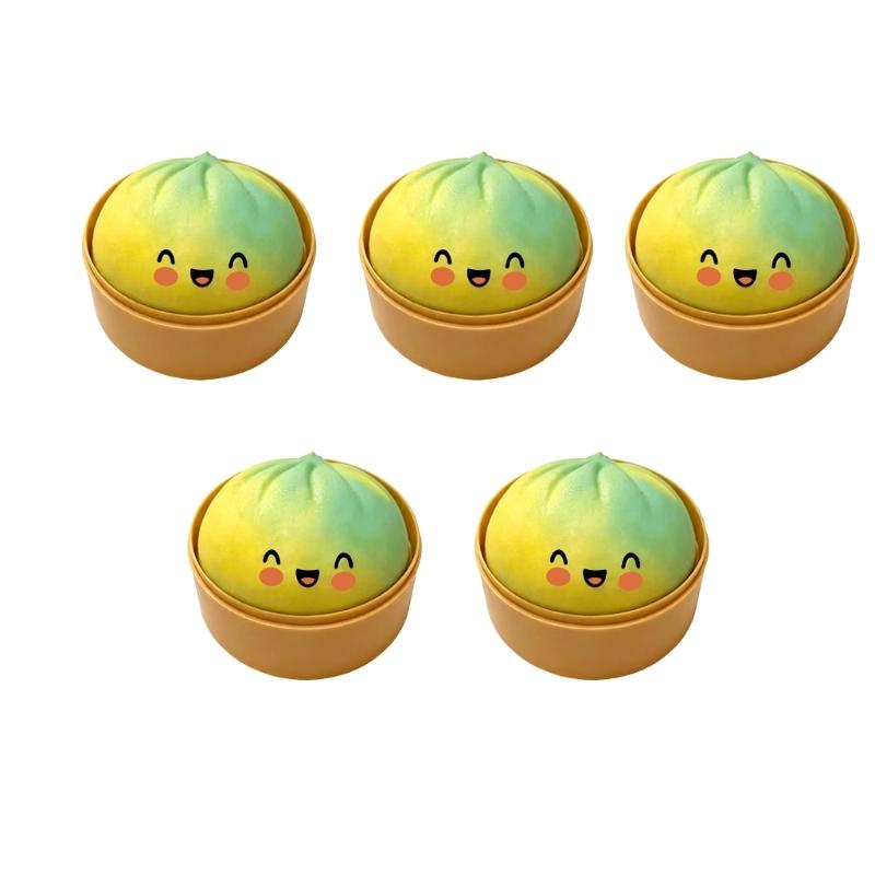 5Pcs Dumpling Press Toy, Giants Glitters Dumpling Fidgets Sensory Toy For Safe And Funny Kitchen Activity With Kids