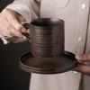 250ml Japanese Ceramic Coffee Cup and Saucer Set Simple Creative Mug