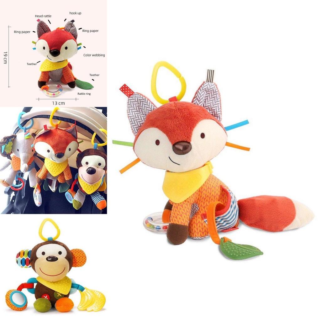 Soft And Colorful Plush Stuffed Toy For Infants With Multiple Textures And Teether For Sensory Play