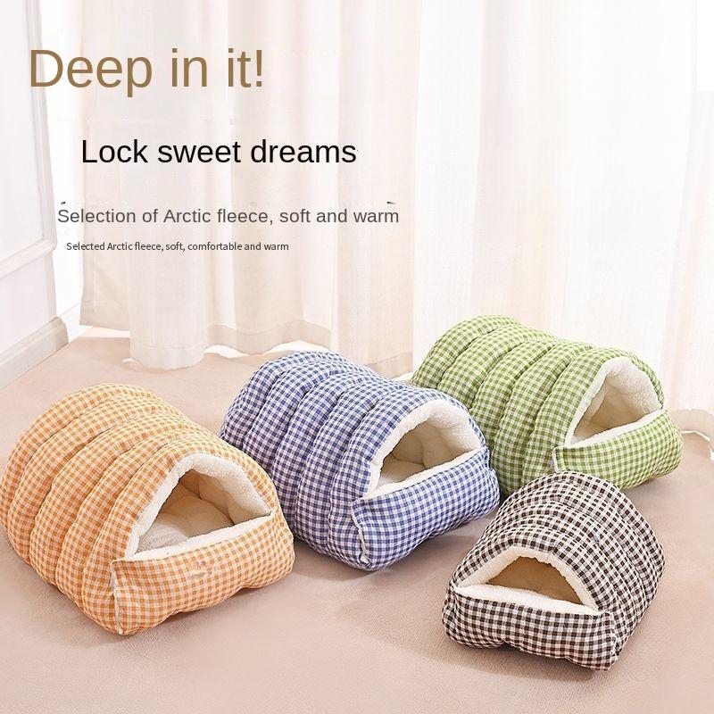 Cat supplies Closed detachable thickened autumn winter keep warm Washable Cover foldable cat bed heat house