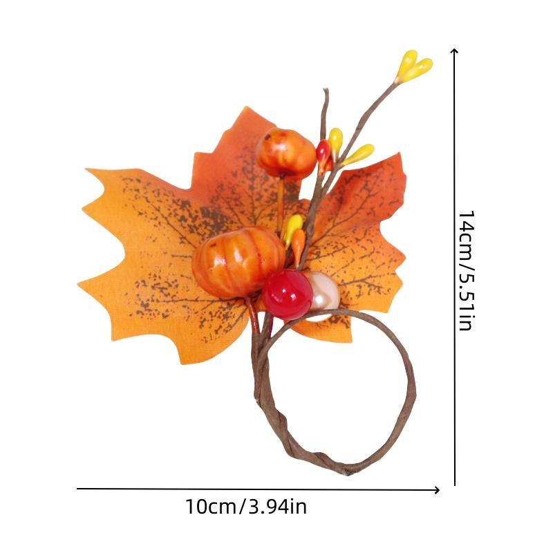 

1/2 шт. Хэллоуин Кленовый лист Тыква Кольца для салфеток Вечеринка Ресторан Держатели для салфеток для стола Осень День благодарения Фестиваль урожая Арт