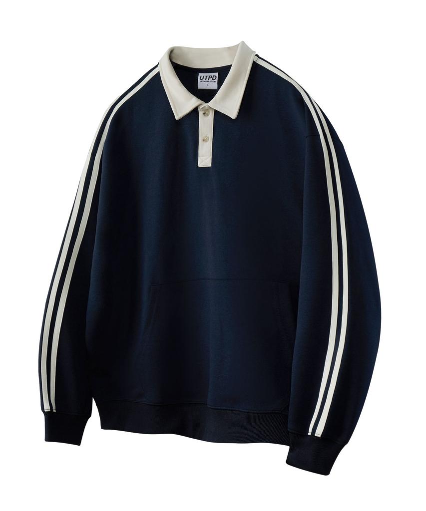 UNTAPPED STUDIO Track Rugby Collar Oversized Sweatshirt 3 Colors