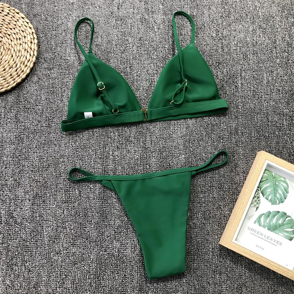 European & American Split Solid Color Bikini - New 2017 Style.