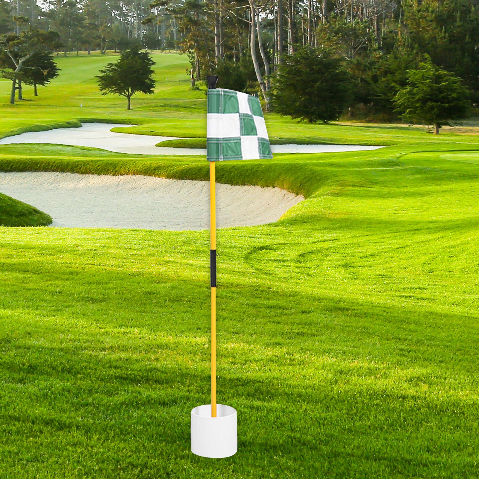 Golf Putting Green Flag and Hole Cup Golf Flag Hole Cup Set, Golf Flagpoles, Practice Putting, for Home