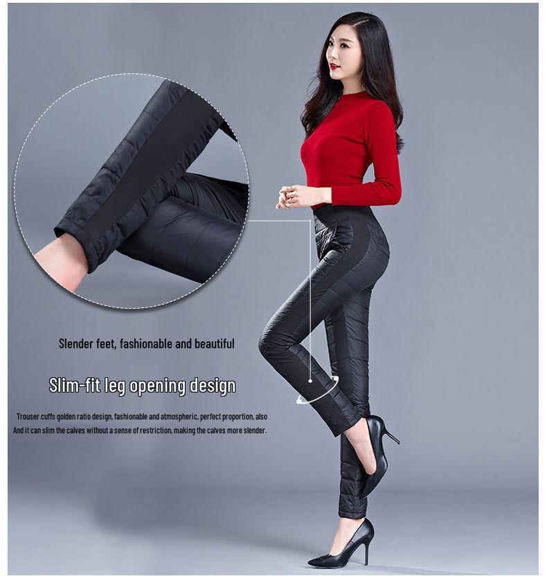Pantalon d'hiver chaud pour femmes à taille haute et épaissi - Coupe amincissante, Grande taille, Doublé polaire, Vêtement chaud pour l'hiver pour femmes d'âge moyen et âgées