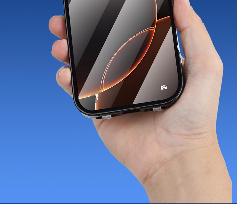 Apple ip17 Drop-Proof Magnetic Stand Dual Lens Protective Phone Case