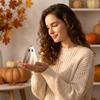 Halloween Candle Holder Decorative Resin Candleholder for Home Decor