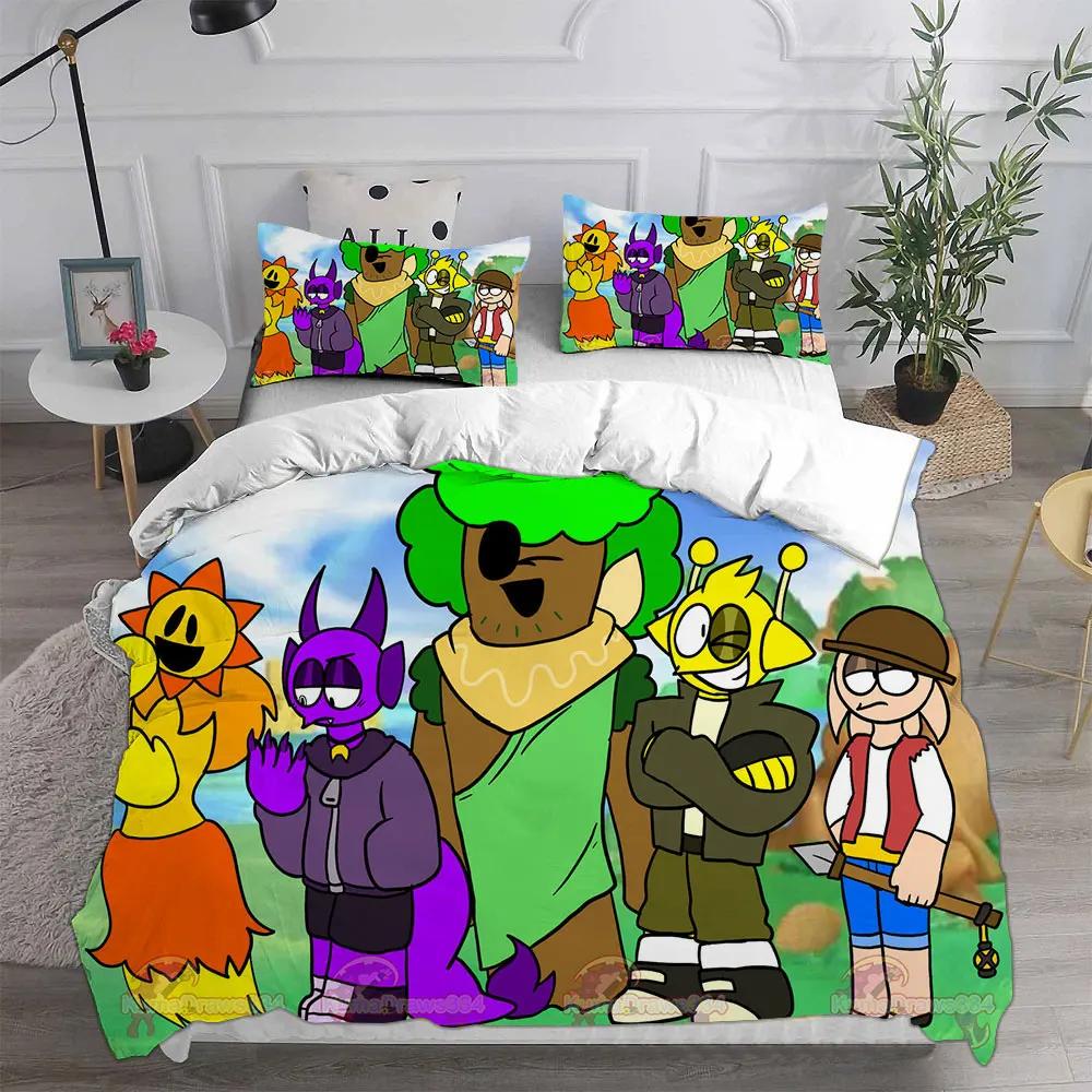 Sprunki Bedding Sets Bed Cover Comforter Duvet Cover Pillow Case 2-3 Pieces Sets Kids Adult Bedroom Decoration