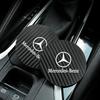 ELM5 2025 Hot New 2Pcs Car Anti-noise Coaster Mat Carbon Leather Water Cup Pad For For Mercedes Benz AMG E S C A B Class GLE GLS CLS